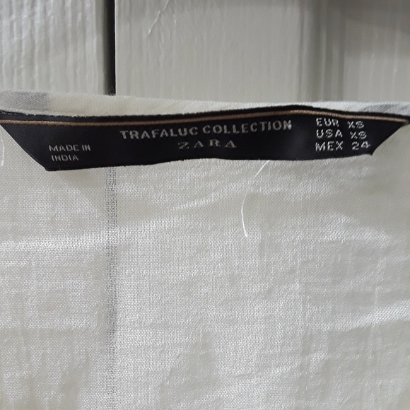 ZARA boho lace tie front batwing blouse, xsmall - Picture 4 of 6